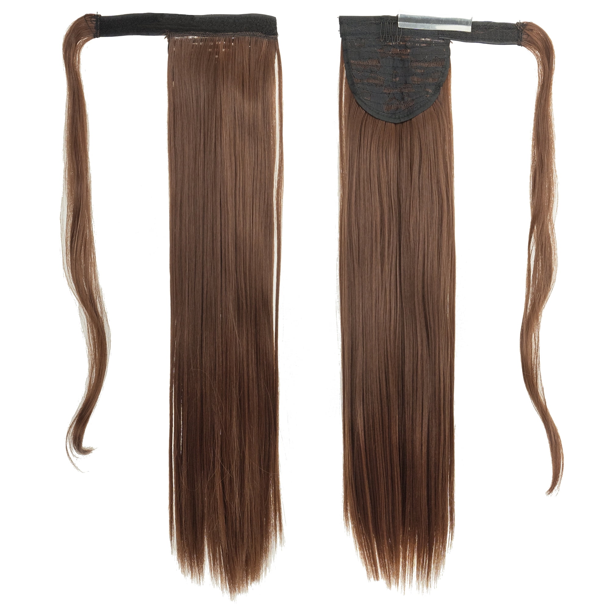 Soowee Straight Black Blonde Wrap Around Ponytail Extension Little Pony Tail Synthetic Hair Extensions Hairpiece