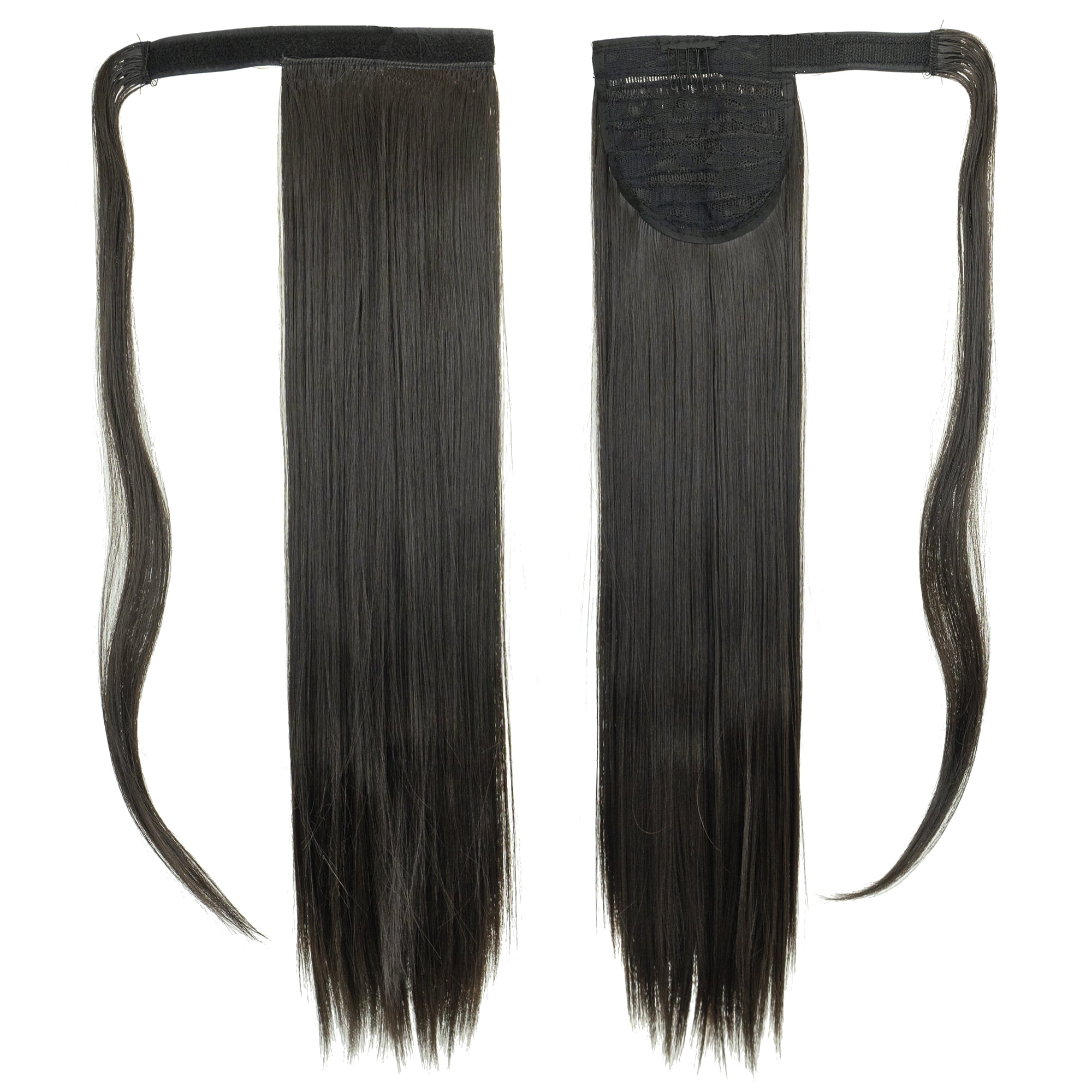 Soowee Straight Black Blonde Wrap Around Ponytail Extension Little Pony Tail Synthetic Hair Extensions Hairpiece