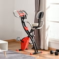 thumbnail image 1 of Soozier 2 in 1 Exercise Bike for Upright and Recumbent Cycling with Arm Resistance Bands, Red, 1 of 9