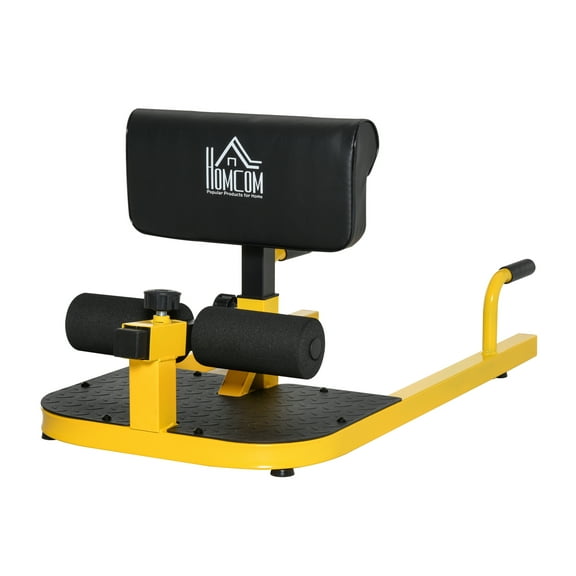 Soozier 3-in-1 Padded Push Up Sit Up Deep Sissy Squat Machine Home Gym Fitness Equipment, Yellow