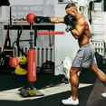 thumbnail image 1 of Soozier 4'7"-6'8" Speed Bag Boxing Bag Stand with Reaction Bar Challenge, Reflex Bag Boxing Training Equipment, Speed Punching Bag, Red, 1 of 9