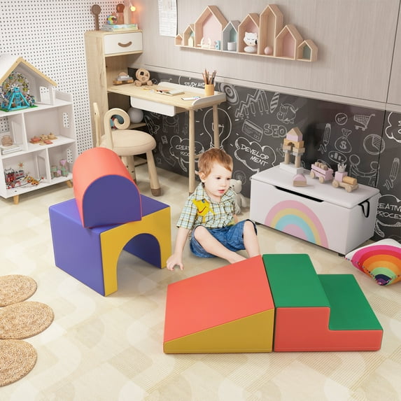 Soozier 4 Piece Climb and Crawl Activity Play Set Soft Secure Foam Playset