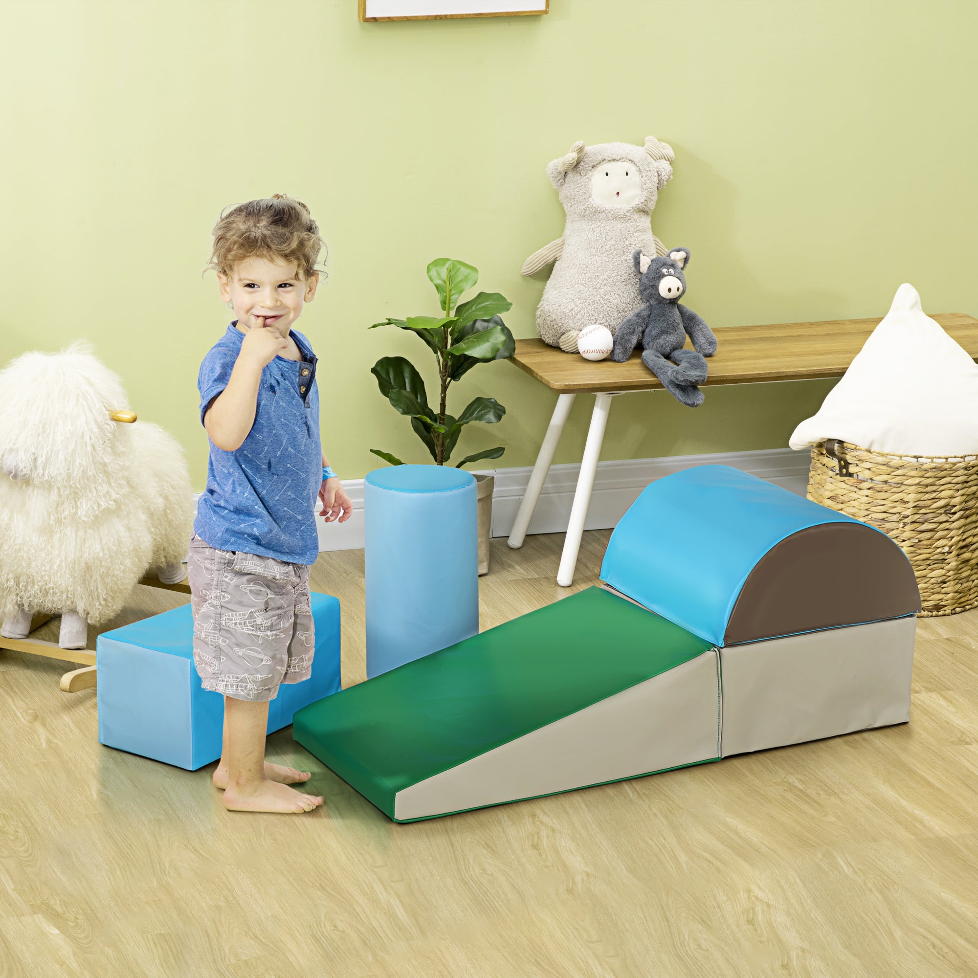 Multicolor 5-Piece Foam Climb and Crawl Activity Play Set