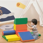 Soozier 7 Piece Climb and Crawl Activity Play Set Soft Secure Foam Playset for Toddler Preschooler Indoor Play Equipment Baby Learning Toys Multicolor