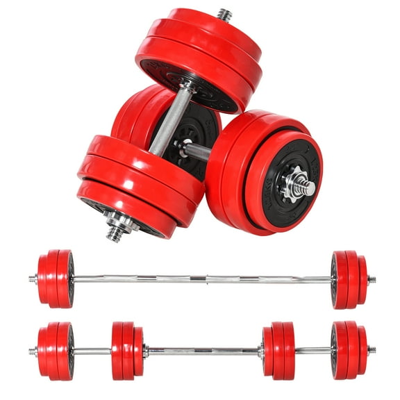 Soozier Adjustable Dumbbell Set, 66lbs Convertible to Barbell Weight Set for Home Gym Women and Men Weight Lifting Training
