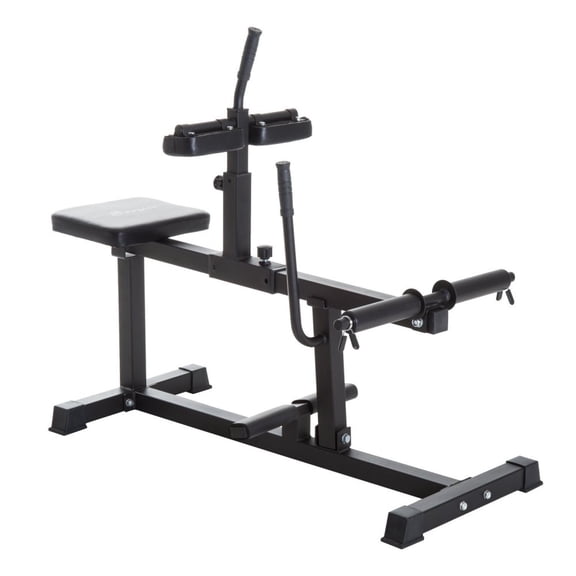 Soozier Adjustable Seated Calf Raise Machine, Multi-Functional Leg Extension Equipment, 5 Height & 4 Length Adjustable Thigh Pads, Max 440 Lbs Capacity, Steel Frame Home Gym Trainer for Calf, Waist &
