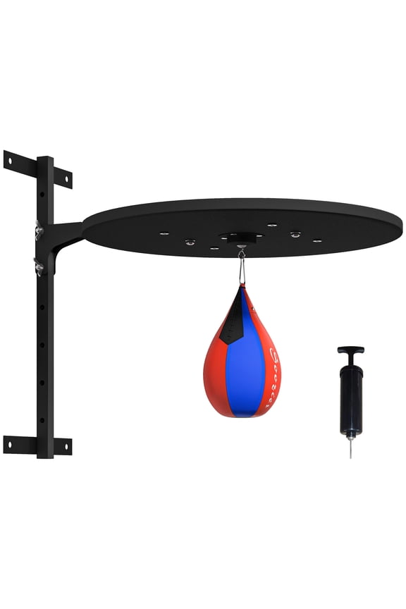 Adjustable Speed Bag Platform - Wall Mounted Boxing Training Equipment with 360° Swivel, Blue Mdf/Steel Home Gym Setup Five