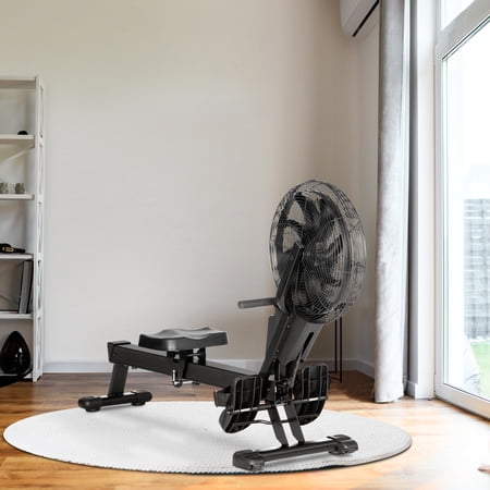 Soozier Air Rowing Machine, Foldable Rower with Digital Monitor & Steel Frame for Gym or Home Use