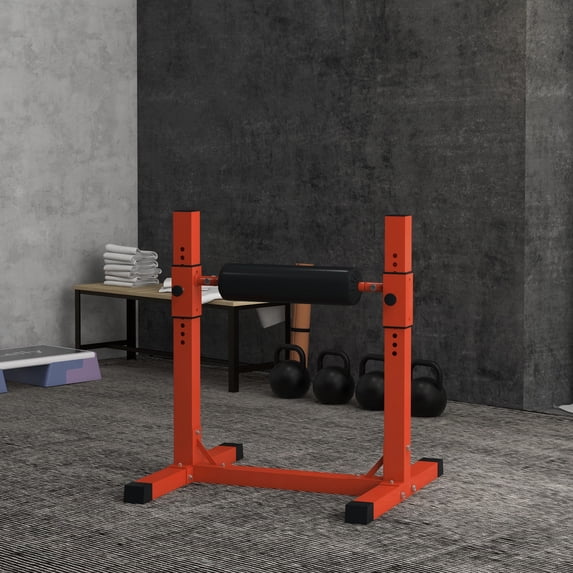 Soozier Bulgarian Split Squat Stand, 12-Level Leg Training Machine, Red