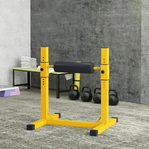 Soozier Bulgarian Split Squat Stand, Adjustable, 12-Level, Yellow, for Leg Training, 23.1 lb