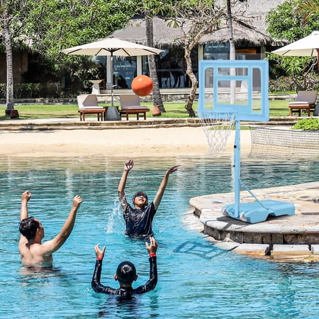 Soozier Clear Backboard 36.5" - 48.5" Adjustable Height Poolside Basketball System (Adults)