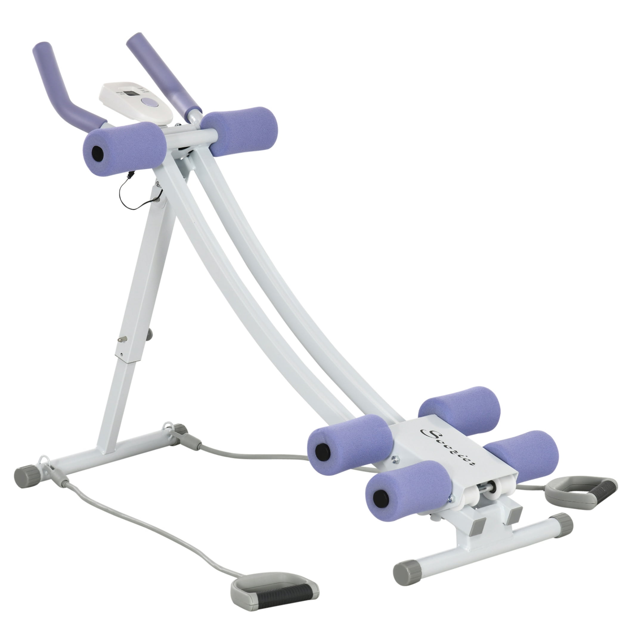 Soozier Foldable Ab Machine, Ab Workout Equipment with Resistance Bands ...