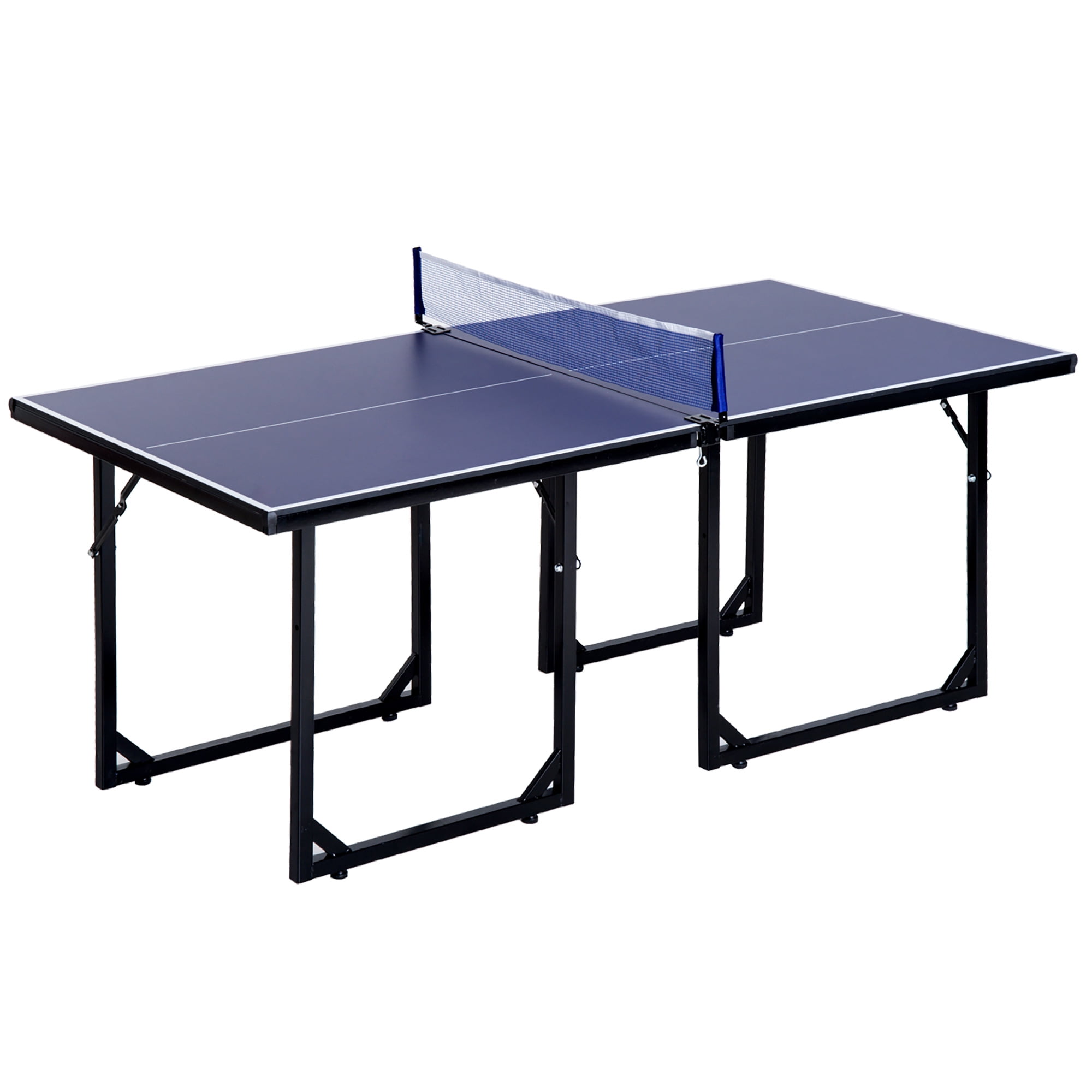 Soozier Foldable Ping Pong Table Set Basement Game, Table Tennis