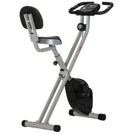 Soozier Folding Upright Training Stationary Indoor Bike with 8 Levels of Magnetic Resistance for Aerobic Exercise