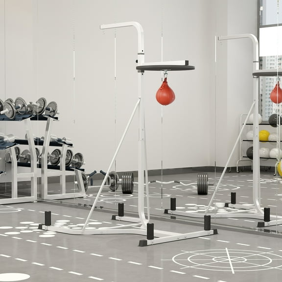 Soozier Free-Standing Speed Bag Platform Station Boxing Stand Heavy Duty Frame White