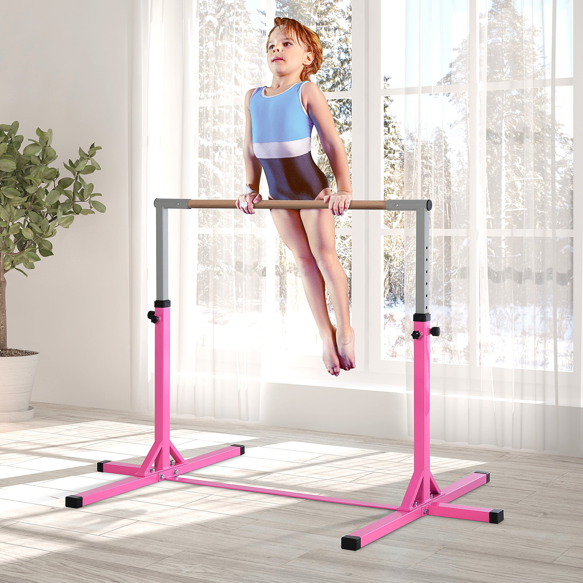 Soozier Gymnastics Bar for Kids, Adjustable Height Gym Bar, Junior ...