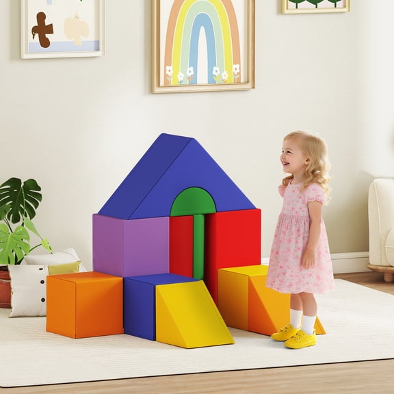Soozier 11-Piece Kids Crawl and Climb Activity Play Set, Toddler Soft Foam Structure for Climbing, Crawling, Sliding, Assorted