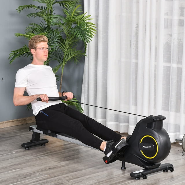 Resistance Rower Soozier Magnetic Rowing Machine Adjustable Resistance Rower with LCD ...