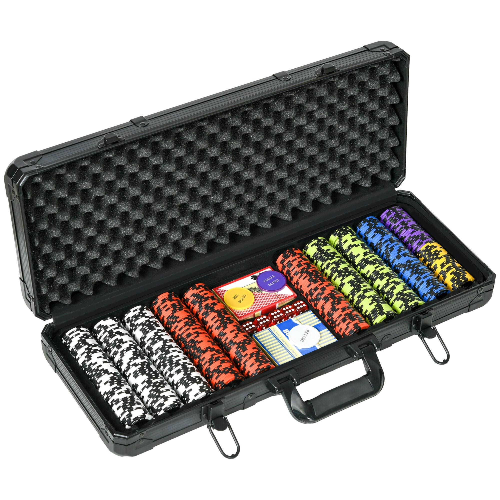 Soozier Poker Chip Set with 6 Denominations,500 Chips,14 Gram Clay