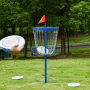 Soozier Portable Disc Golf Basket Target with 24-Chain, Transit Bag, Dark Blue