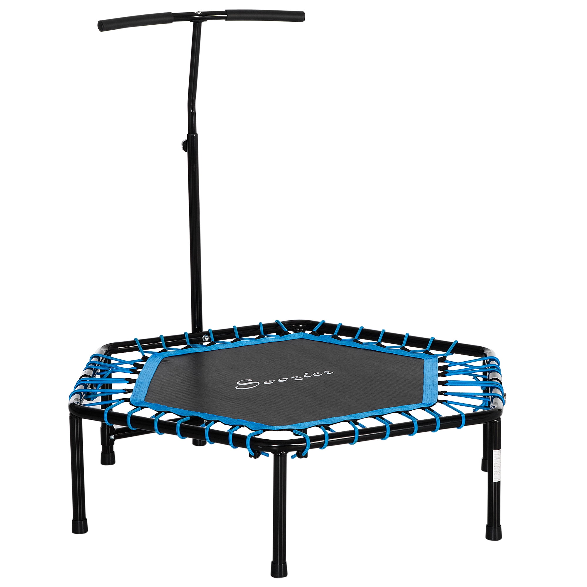 Trouwens rol cascade Soozier Portable and Foldable Small Exercise Trampoline with 3-Level  Adjustable T-Bar, Great for Adults and Children, Blue - Walmart.com