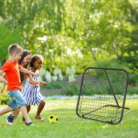Soozier Soccer Rebounder Net, 3' x 3', Angle Adjustable Portable Training Goal Net with Quick Folding Design, Sturdy Metal Tube