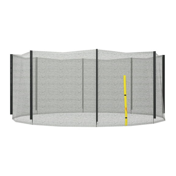 Soozier Trampoline Safety Net for 14ft Round Trampoline with 8 Straight Poles, Weather-Resistant Trampoline Net Replacement Enclosure with Yellow Zippered Entrance, Poles Not Included, Yellow