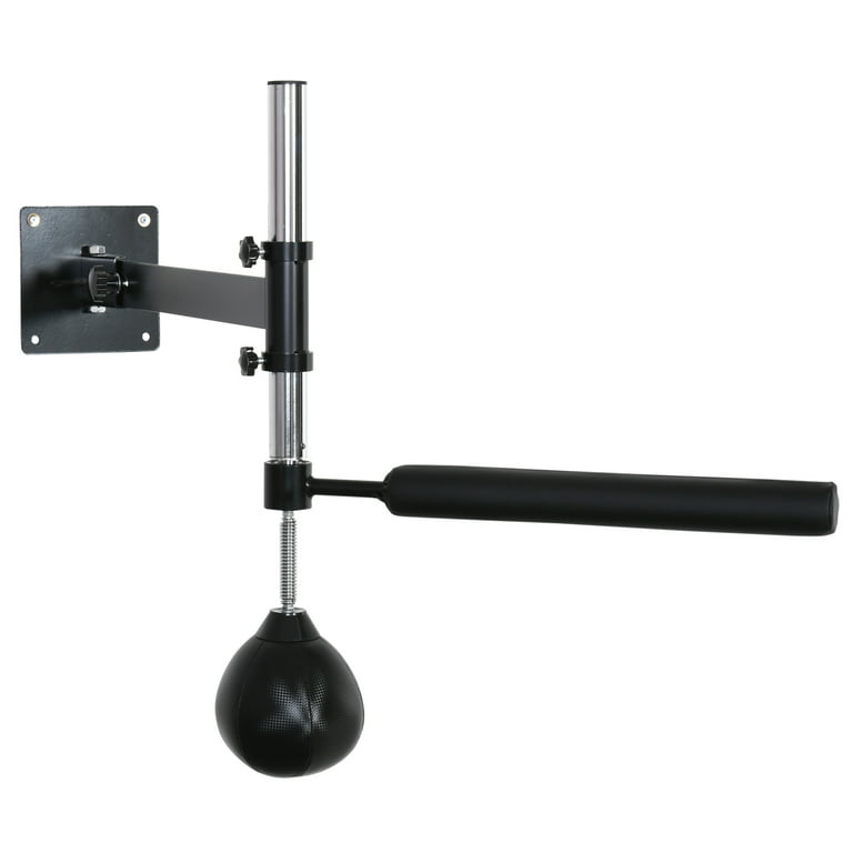 Soozier Wall Mount Reflex Boxing Trainer, 360Â° Rotating Rapid Boxing Bar  with Punching Ball, Height Adjustable for Home Gym