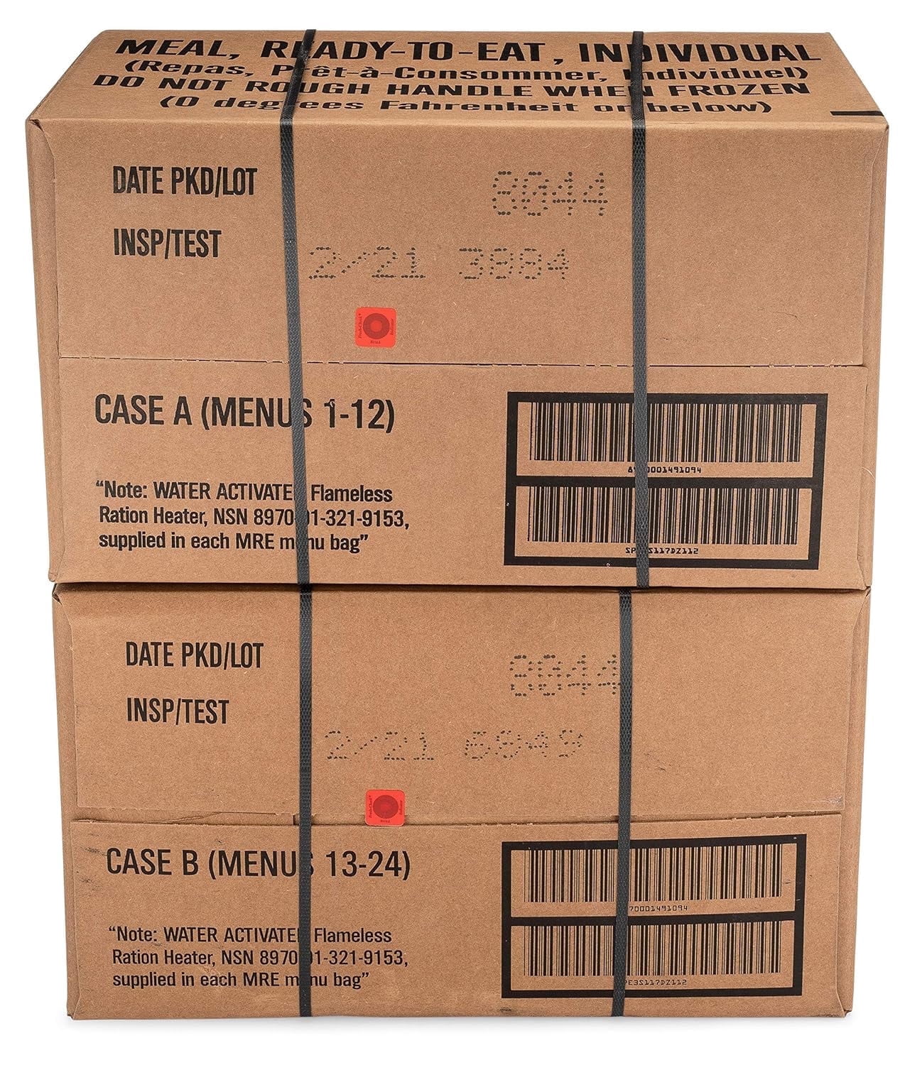 AMMO CAN MAN 24ct US Military Surplus MRE Meals Ready to Eat A+B Case Bundle Menus 1-24