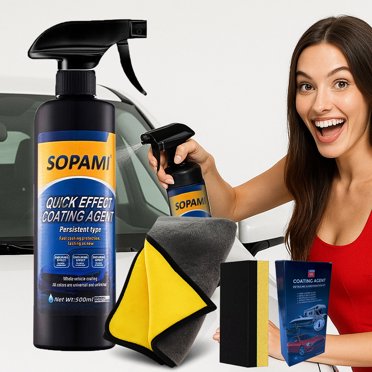 Sopami 500ml Car Coating Spray Set – Quick Wax & Polish Protection For Cars & Motorcycles