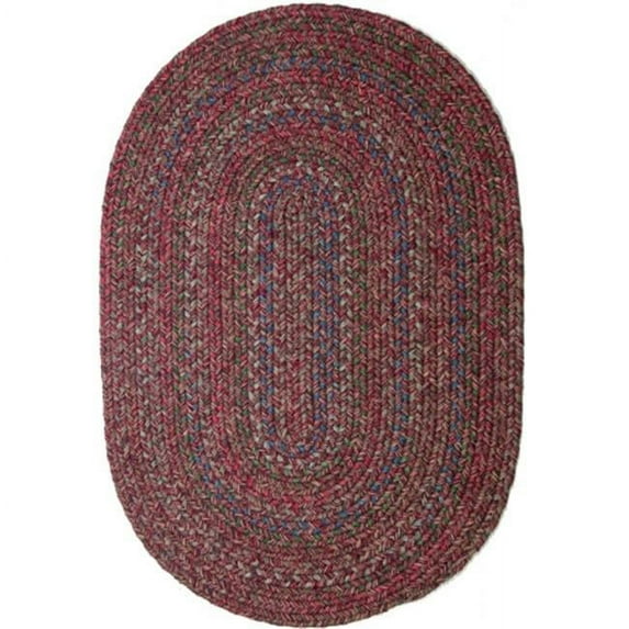 Sophia 10 x 13 ft. Multicolor Indoor-Outdoor Oval Braided Rug - Burgundy Red