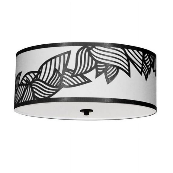 Sophia 4 Light Flush Mount Light, Black & White - Polished Chrome
