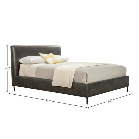 Sophia California King Upholstered Platform Bed in Gray