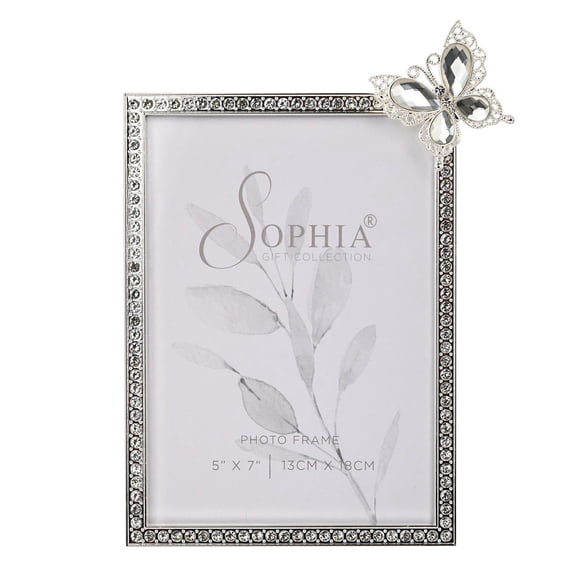 Sophia Crystal Photo Frame with Butterfly 5 x 7