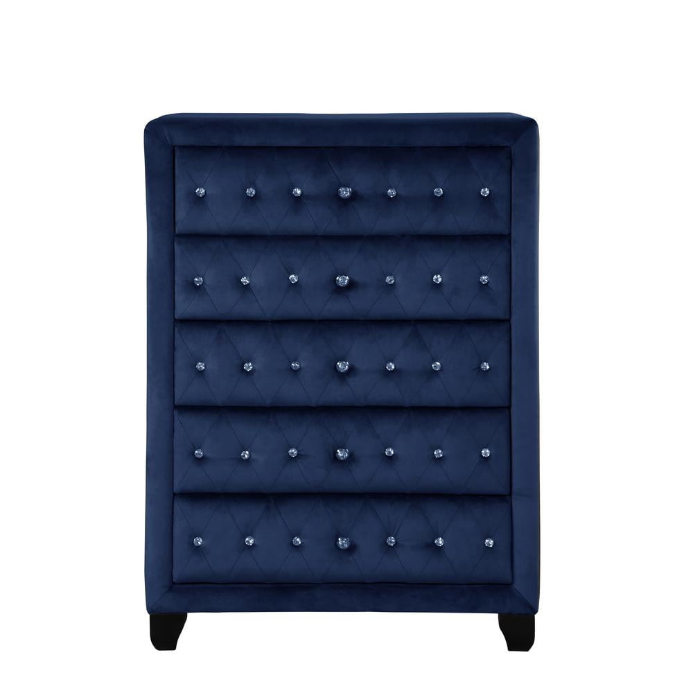 Sophia Blue Vertical Chest with Soft Close Drawers