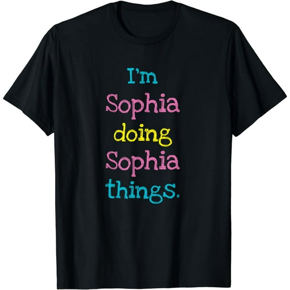 Sophia Cute Personalized Text Kid's Top For Girls T-Shirt