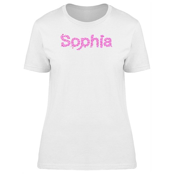 Sophia Cute Pink Heart Name T-Shirt Women -Image by Shutterstock, Female Large