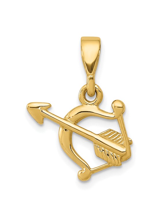 Bow and Arrow Pendant in 14K Yellow Gold