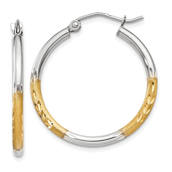 Sophia Jewelers 14K White Gold & White Rhodium 2mm Satin & Polished ...