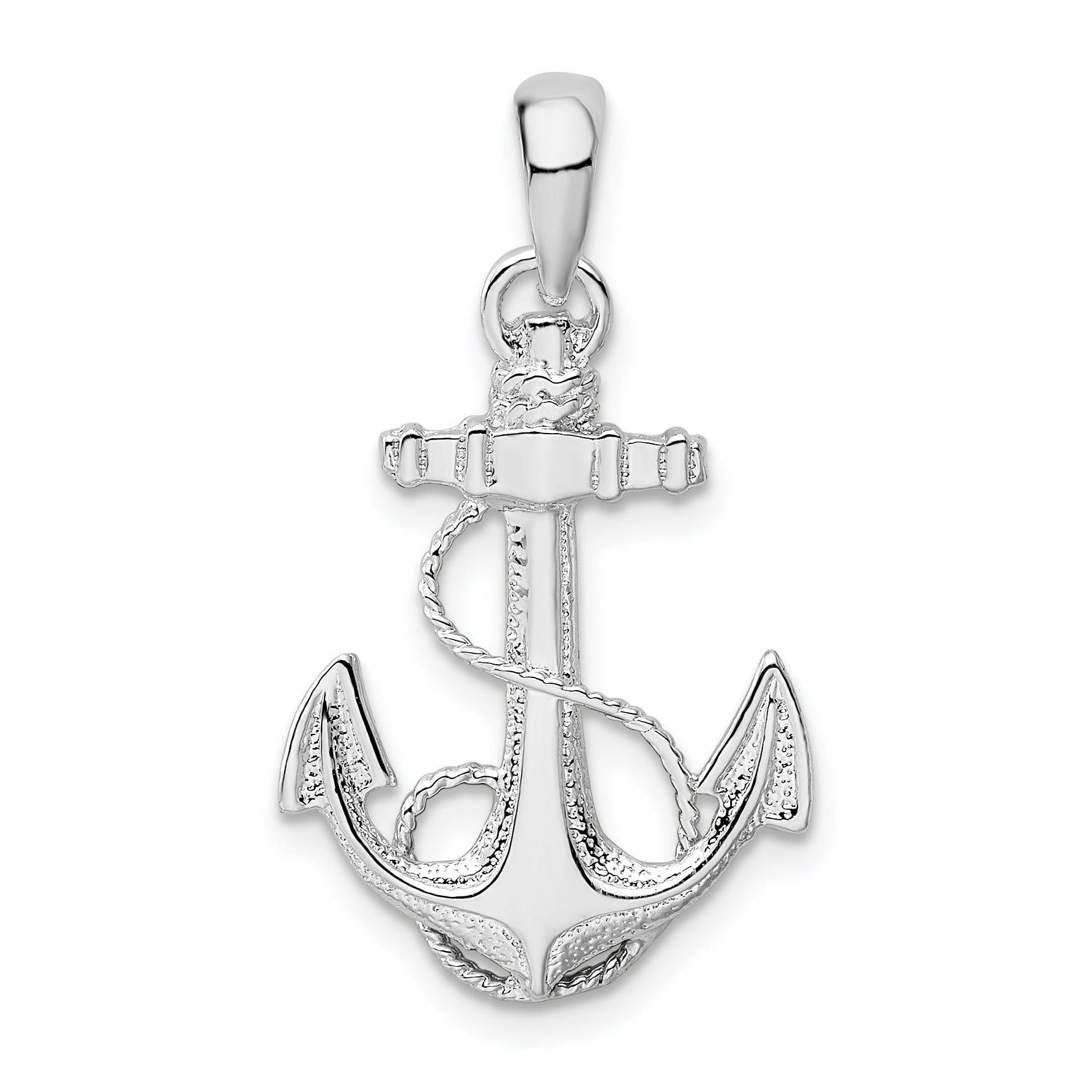 Sophia Jewelers Anchor with Rope Pendant in Sterling Silver - Walmart.com