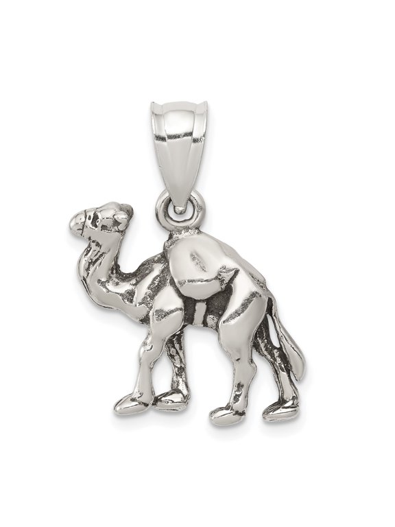 Antiqued Reversible Camel Pendant in Sterling Silver