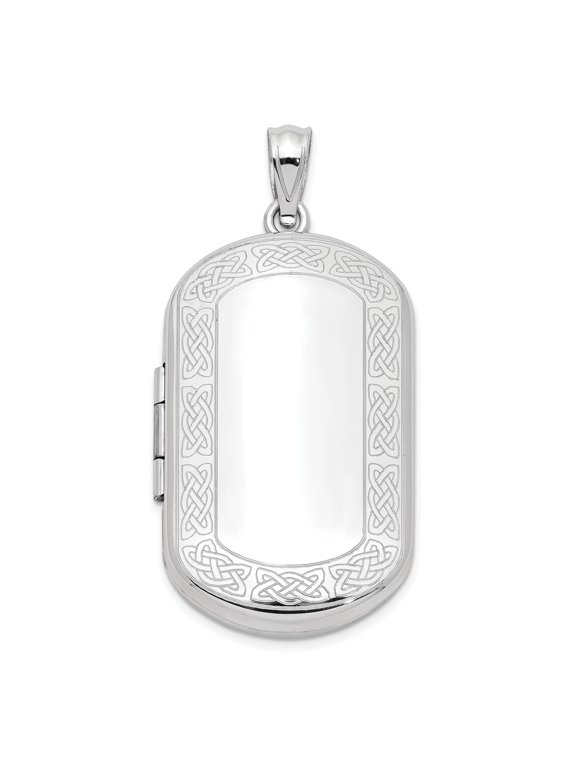 Celtic Border Rectangular Locket in Sterling Silver
