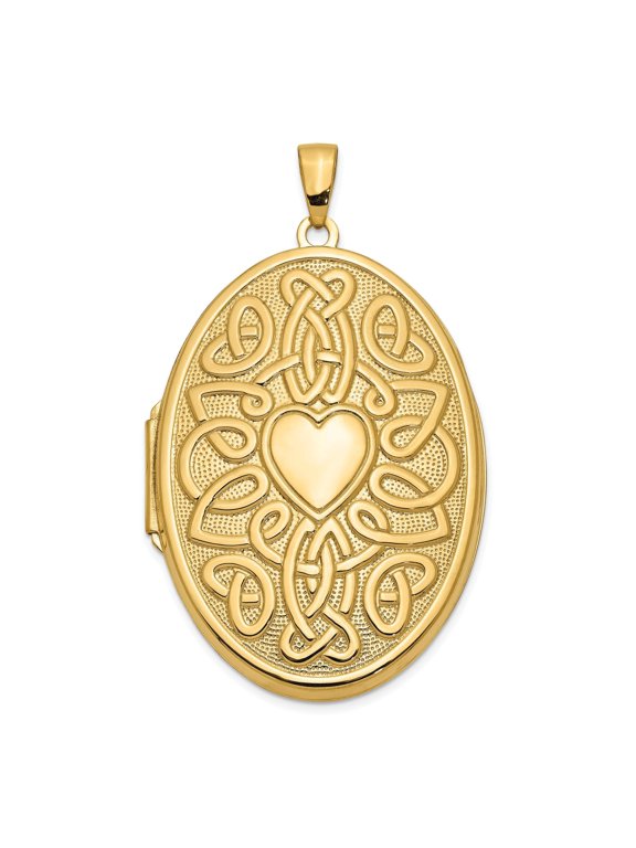 Celtic Knot Heart Locket in 14K Yellow Gold