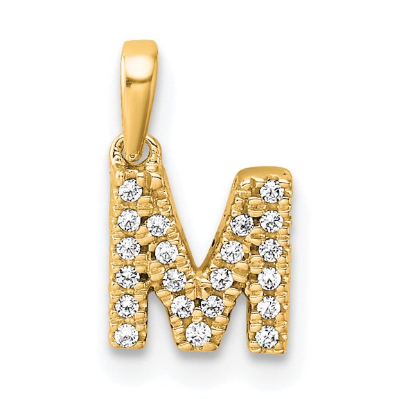 Sophia Jewelers Diamond Letter M Initial Pendant in 10K Yellow Gold (1/10 carat tw.)
