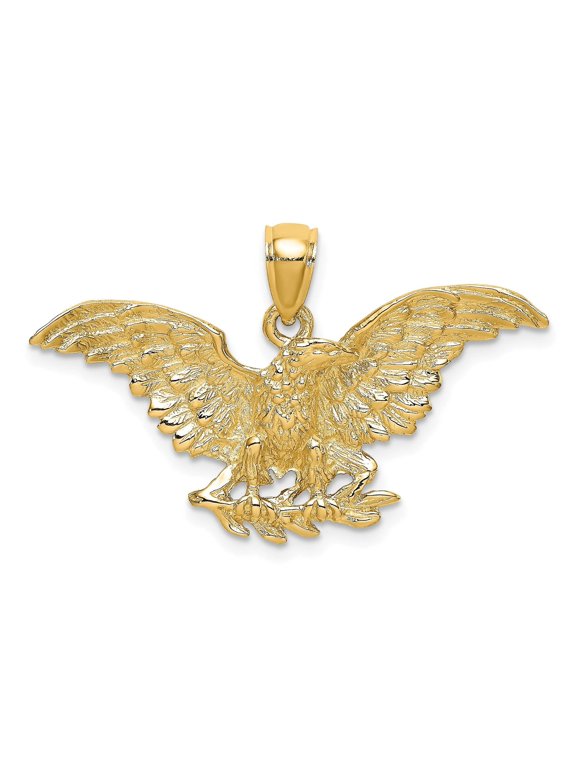 Eagle with Wings Spread Charm in 10K Yellow Gold