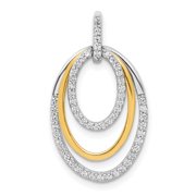 Sophia Jewelers Fancy Triple Oval Diamond Pendant in 10K Two-Tone Gold 1/4 carat tw.
