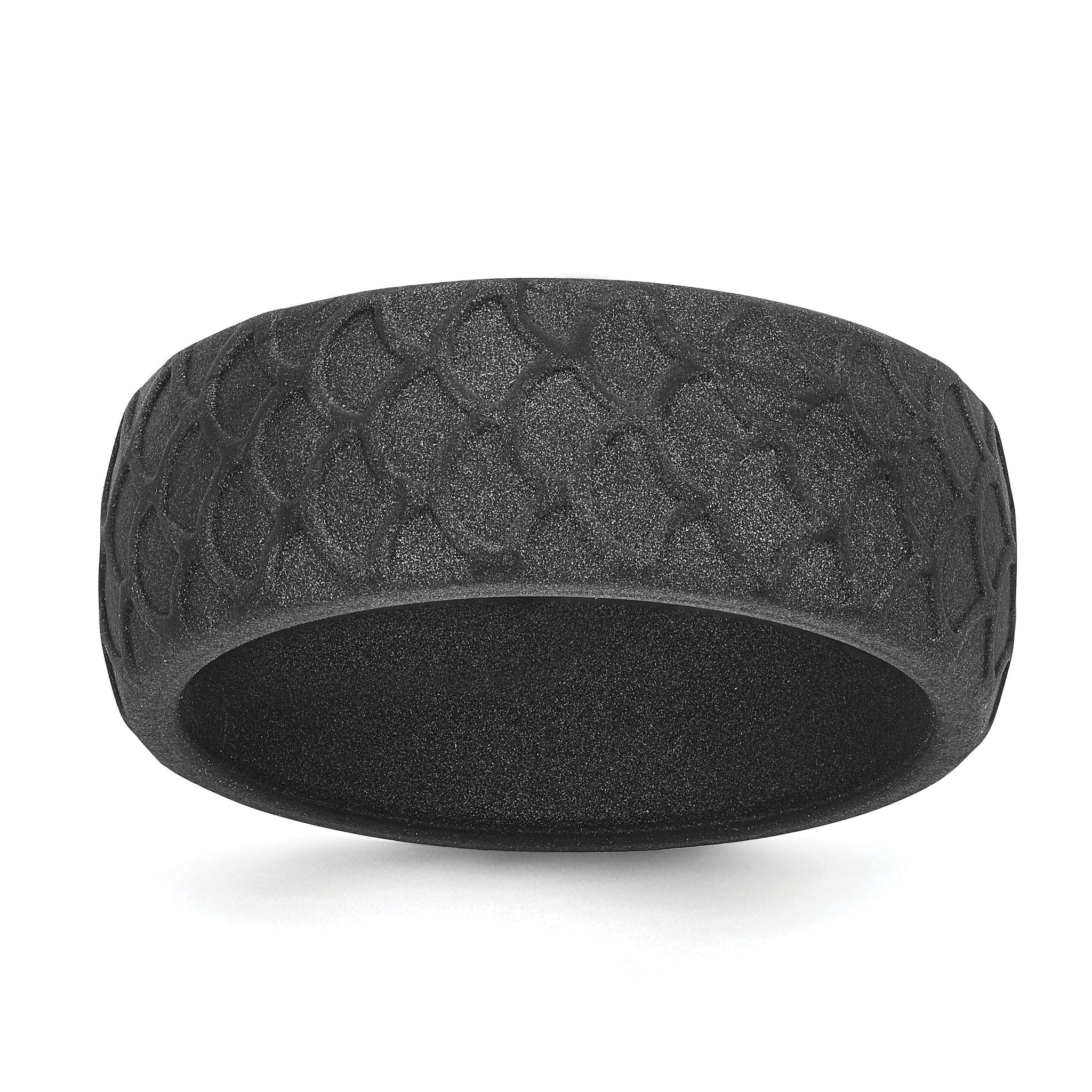 Sophia Jewelers Fish Scale Pattern Wedding Band in Dark Gray Silicone ...