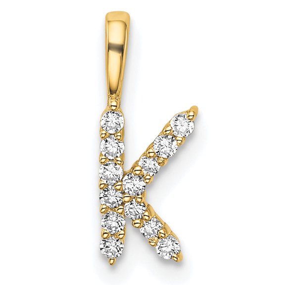 Sophia Jewelers Initial K Letter Pendant in 14K Yellow Gold with Lab-Grown Diamonds (1/8 carat tw.)