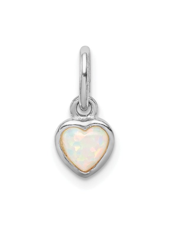 Lab-Created Opal Heart Pendant in Sterling Silver