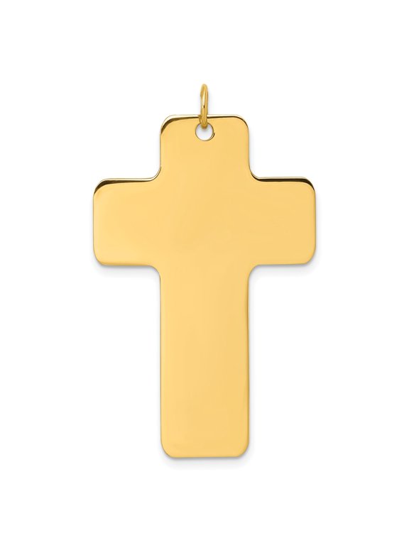 Large Cross Charm in 14K Yellow Gold, Polished